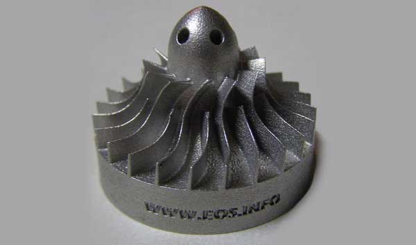 Miniature turbine 3D print from Rapid 2006 in Chicago, Illinois. (image source: wikipedia)