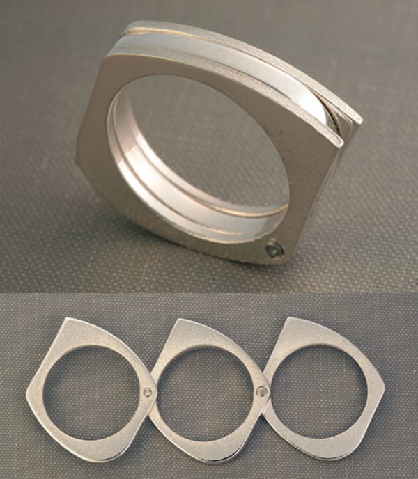 Subtle Safety ring can expand to three parts to be used as a defense tool (Source: Redstart Design)